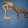 Lovely Wood carving WOMAN And DOG Image 3