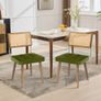 Dining Room Chairs, Set of 2, Upholstered Chairs with Faux Leather Seat, Breathable Rattan Backrest, Adjustable Feet and Sturdy Solid Wood Legs, Kitchen Chairs up to 150 kg, for Dining Room, Living Image 2