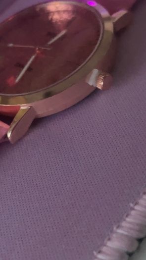 SOKI Rose Gold & Vibrant Pink Glitter Dial Watch