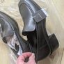 Leather Square Toe Heel Loafers Image 3