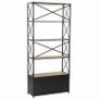 Bookcase Solid Firwood and Steel 80x32.5x180 cm Image 4