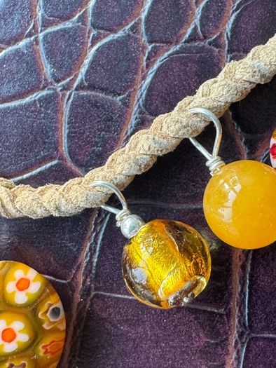 necklace with murano glass pendants