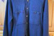 Men's Wool Textures Shacket Navy
