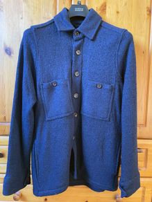 Men's Wool Textures Shacket Navy