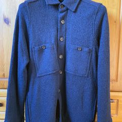 Men's Wool Textures Shacket Navy