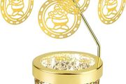 Rotating Candle Holders Christmas Candlestick Holders with Santa Design Metal Tea Light for Home Wedding Parties Decor