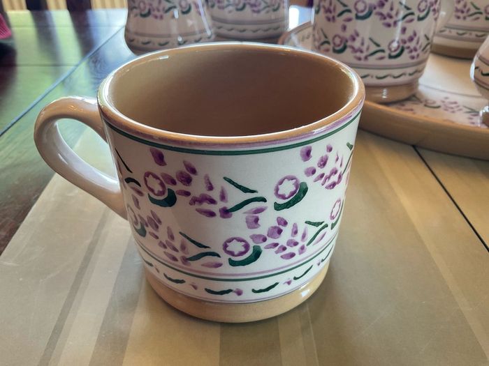Nicholas Mosse lavender collection from Washington creek . Mugs, jugs , tea pot and platter .pricing the mug fir this ad