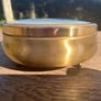 Vintage  1970s Brass Trinket Box with Footed Elegance with Enchanting Winter Scene Lid Image 5