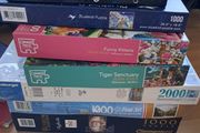 Job Lot Bundle of 7 Jigsaw Puzzles (1000 &amp; 2000 Pieces) - Ravensburger, Clementoni