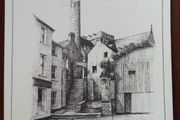 Vintage Kilkenny St. Canice's Steps print by Paraic Doyle limited edition