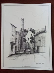 Vintage Kilkenny St. Canice's Steps print by Paraic Doyle limited edition