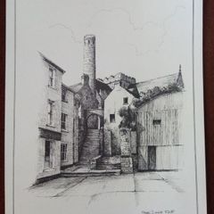 Vintage Kilkenny St. Canice's Steps print by Paraic Doyle limited edition