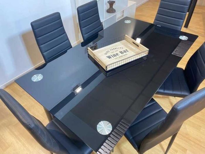 Glass dining table set with 6 chairs Free Delivery