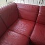 Red leather corner suite Image 6