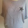 Carla Giannini Women's Angora Mix Top With Heart & Stars New With Tag Grey Image 2