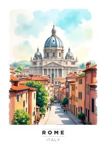 Rome Wall Art Print, Travel Poster
