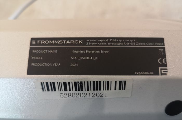 100" Fromm & Starck Motorised Electric Projector Screen 4:3