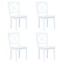 5 Piece Dining Set Solid Rubber Wood White Image 5