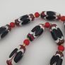 Antique Venetian Style Black Trade & Red Venetian Whiteheart Glass Beads Necklace Image 8