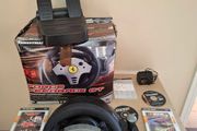 Retro Thrustmaster Ferrari Force Feedback GT PC Steering Wheel &amp; Pedals + Games (Boxed)