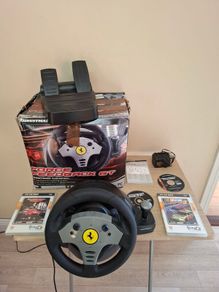 Retro Thrustmaster Ferrari Force Feedback GT PC Steering Wheel & Pedals + Games (Boxed)