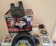 Retro Thrustmaster Ferrari Force Feedback GT PC Steering Wheel & Pedals + Games (Boxed)