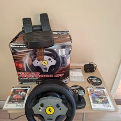 Retro Thrustmaster Ferrari Force Feedback GT PC Steering Wheel & Pedals + Games (Boxed)