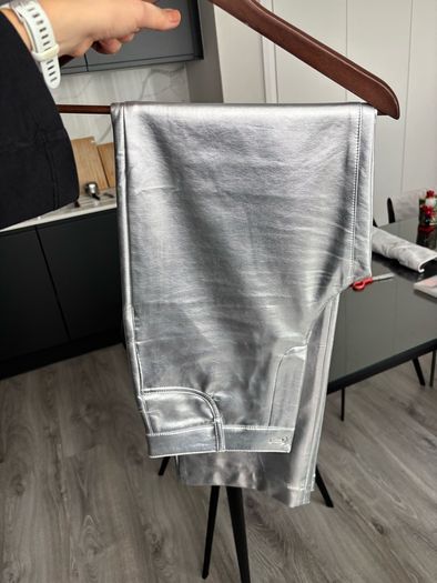 silver pants