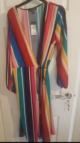 BNWT Colourful Midi Wrap Dress