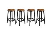 SALE Bar Stool Set of 4  bar stool, set of 4 bar stool, kitchen chairs with steel frame, barstools  height 65 cm, round, easy assembly, industrial design, vintage brown-black L