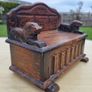 Wooden miniature vintage bench with music box Image 4