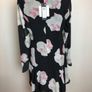 Dark grey floral knee length tea dress size L Uk 14 BNWTS postage included Image 3