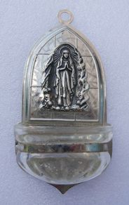 Vintage Holy Water Font - The Miraculous Medal