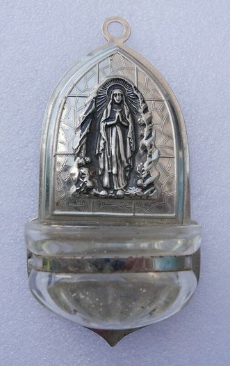 Vintage Holy Water Font - The Miraculous Medal