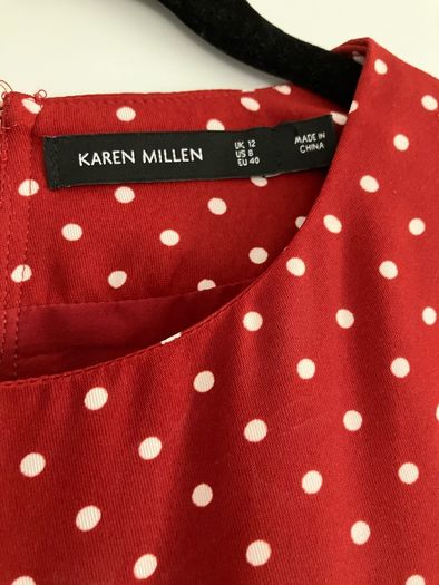 Karen Millen red polka dot dress