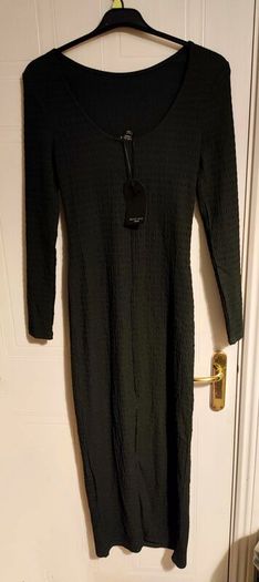 Textured Black Maxi Dress BRAVE SOUL London Size UK 8