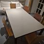 White Tempered Glass Dining Table with 6 Chairs (Metal  Frame) Image 3