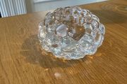 Genuine Orrefors Swedish Crystal Candle Holder Raspberry Collection