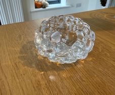 Genuine Orrefors Swedish Crystal Candle Holder Raspberry Collection