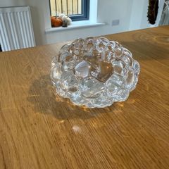 Genuine Orrefors Swedish Crystal Candle Holder Raspberry Collection