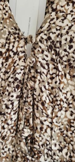 ZARA cream printed dress Sz S (Fit 8UK) - Bnwt Rrp 59.99