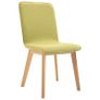 Dining Chairs 6 pcs Green Fabric and Solid Oak Wood Image 4