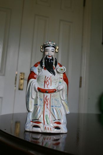 Vintage Asian Man Porcelain Figurine  Hand Painted