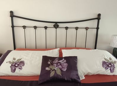 King size cast iron headboard - vintage