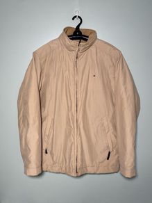 Tommy Hilfiger Mens Beige High Collared Winter Coat Jacket Classic Large Fit