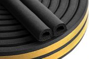 Draught Excluder Tape for Door Window, Self-Adhesive Weather Stripping, 6M Type D Sealing Foam Tape Strip Against Cold Draught/Anti-Collision/Soundproof/Waterproof/Dustproof Black