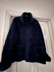 Navy Fleece Bed Jacket