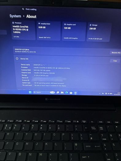 Laptop Toshiba Dynabook Pro 15,6" |i5 10gen, 8/256GB , Win11