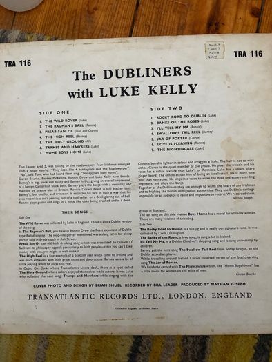 The Dubliners lp Irish pressing