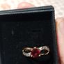 10ct gold ring  with  Natural Gem Stone garnet and diamonds Image 6